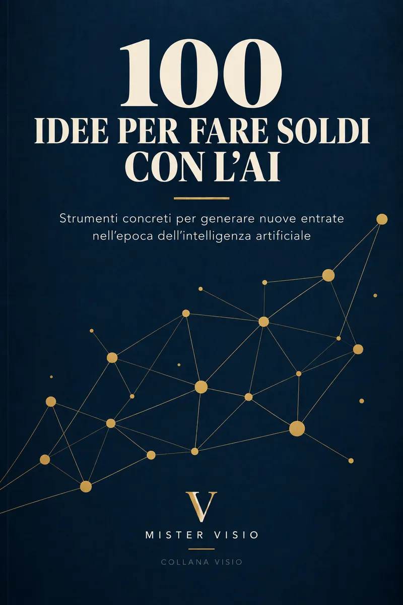 Copertina del libro 100 idee per fare soldi con l’AI, Collana Visio